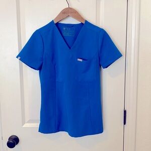 Figs brand scrub top. Royal blue. Extra small.